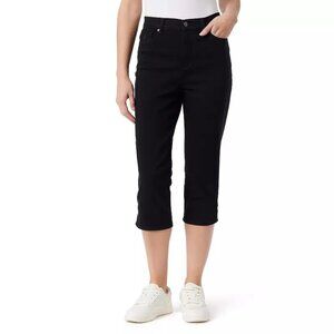 Women's Gloria Vanderbilt Straight-Leg Cut Amanda Capri Pants, Size: 16, Black